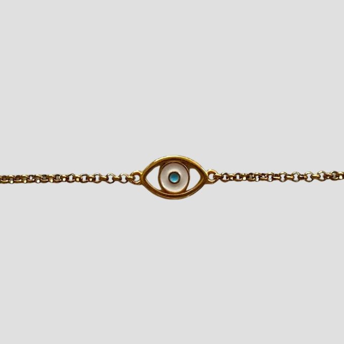 Ojos αλυσίδα χεριού χρυσή με ματάκι - Image 2