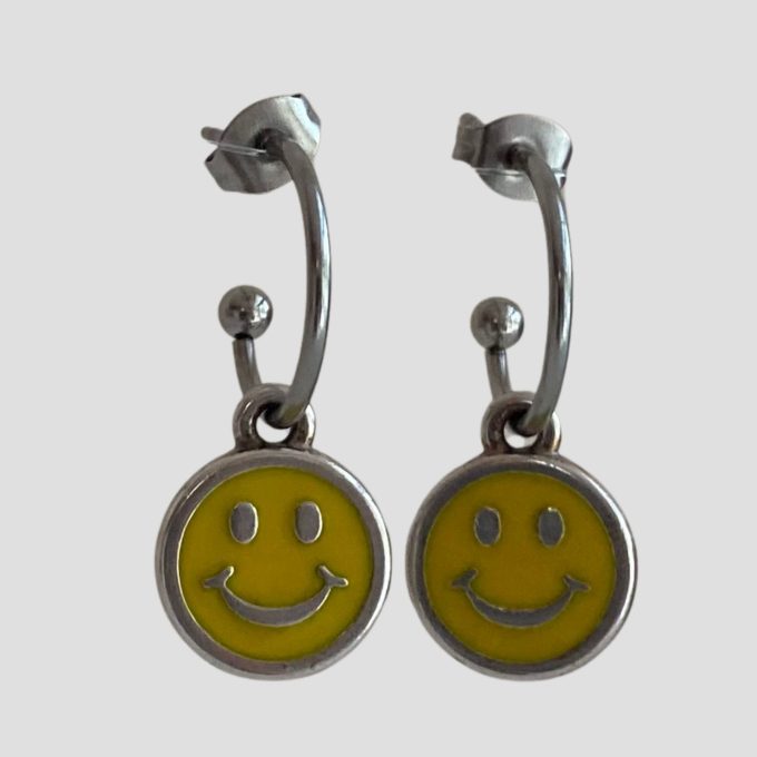 Yellow smile σκουλαρίκια με κρίκο