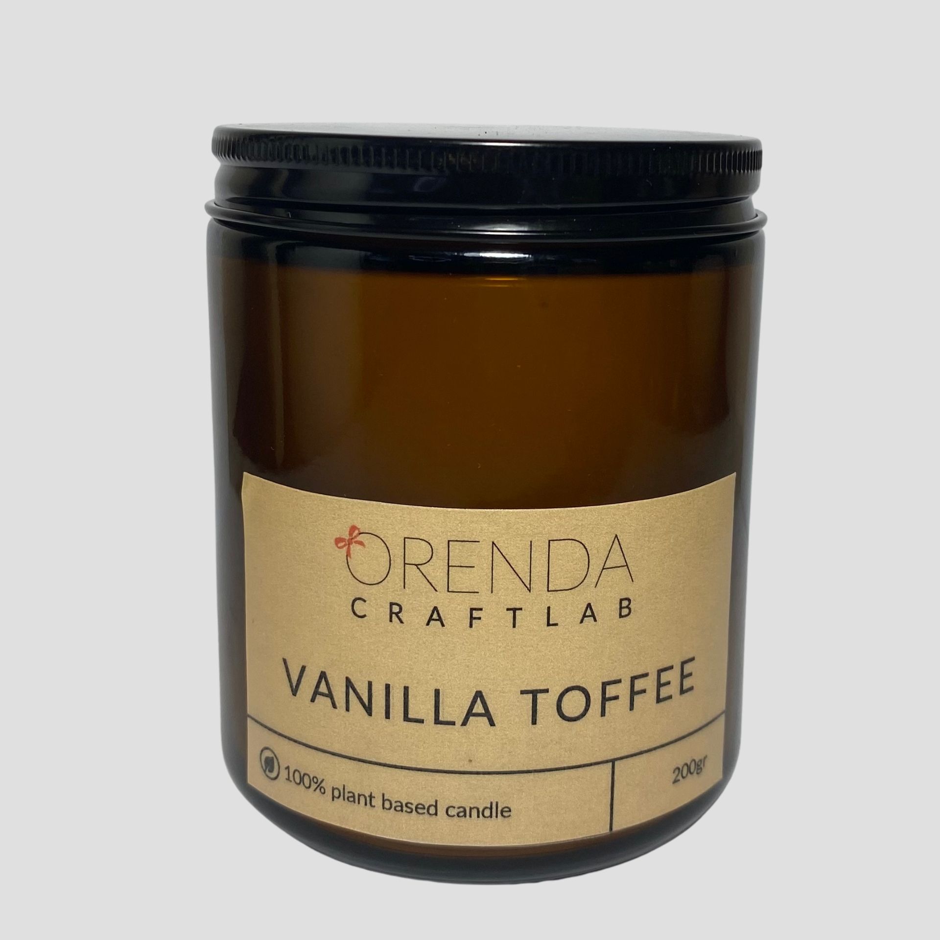 Φυτικό αρωματικό κερί 200γρ. σε καραμελέ βάζο με καπάκι